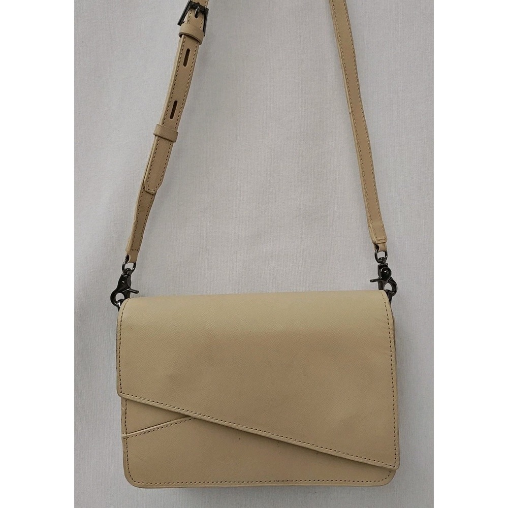 Botkier Handbag Medium Taupe Cream  Crosstown Leather Hobo Bag Purse